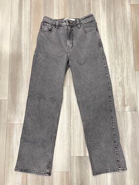 Hollister Ultra High Rise Dad Jeans Gray Wash Straight Leg Size 27 Short